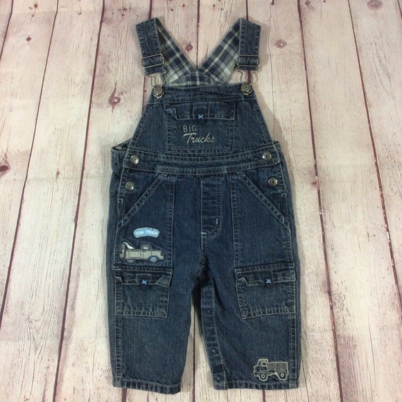 Koala Kids Other - Koala Kids Big Trucks Blue Denim Jean Overalls